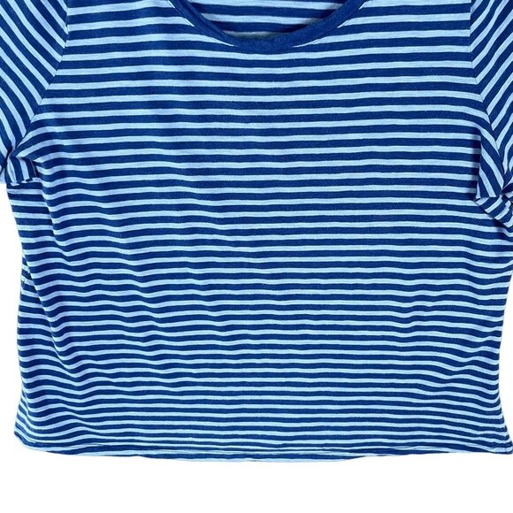 Talbots Top Womens 2X Blue Striped Nautical Sailor Stretch Casual Office Norm - Picture 7 of 16